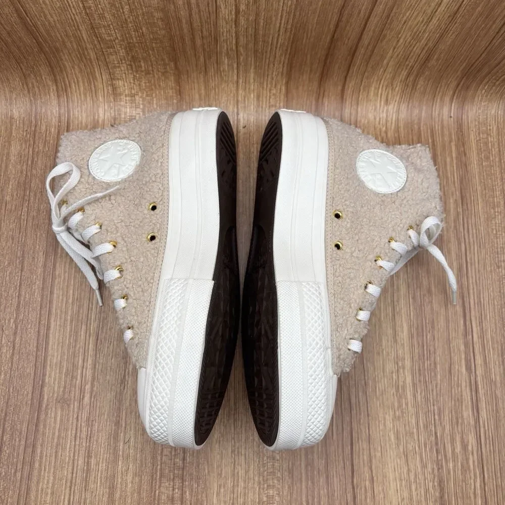 Converse Chuck Taylor All Star Platform High 'Cozy Club' Beige Sneaker Women 8.5